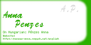 anna penzes business card