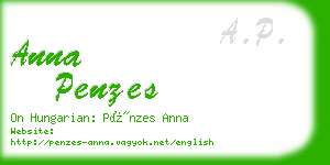 anna penzes business card